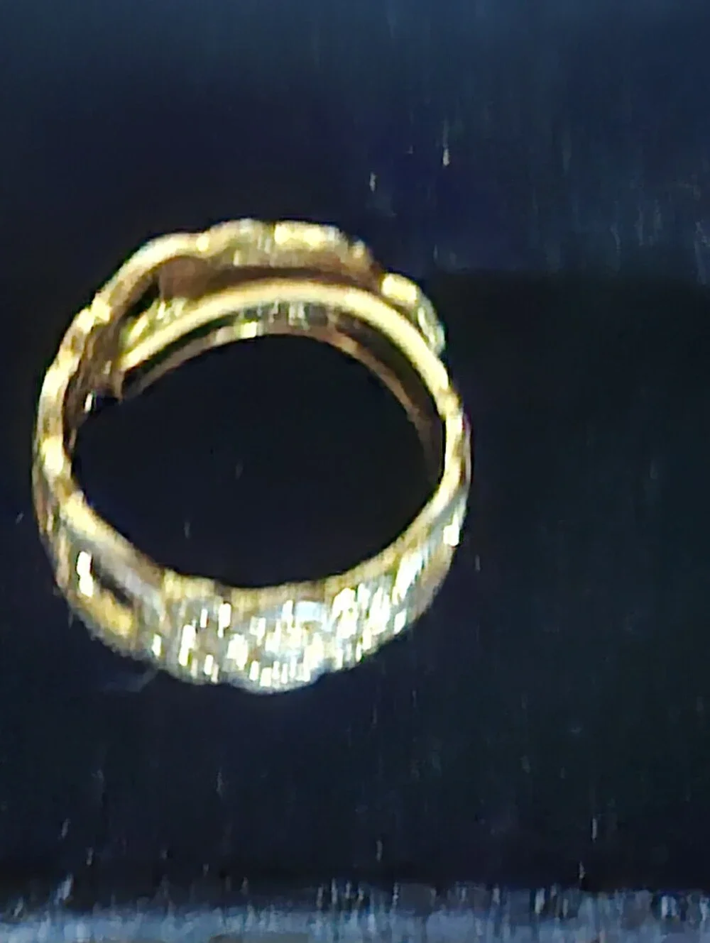 Vtg Oneida Gold Plated Floral Openwork Spoon Ring